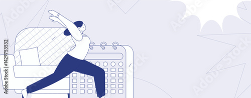 Practicing yoga, physical and mental health, flat vector character concept, operation hand drawn illustration
