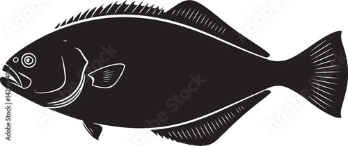 Halibut - Vector Silhouette