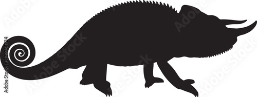 Jackson’s Chameleon Silhouette on Branch