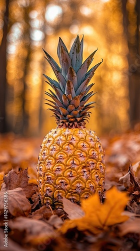 pineapple isolated on autumn background