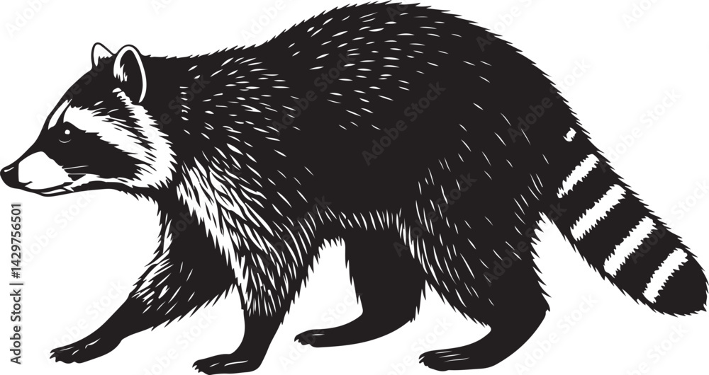 Fototapeta premium Raccoon Silhouette