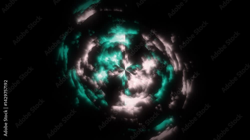 Teal and white abstract swirl suitable for backgrounds, website design, digital art, print media, and artistic presentations. Unique and versatile graphic element.