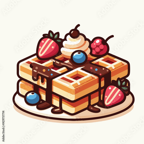 food, waffle, dessert, breakfast, sweet, snack, pastry, background, bakery, homemade, delicious, tasty, belgian, meal, fresh, crispy, lunch, baked, wafer, illustration, white, cream, cake, closeup, su