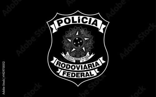 Brasão da Policia do Brasil. Policia Rodoviaria Federal PRF em vetor editável para concurso publico da policia brasileira 