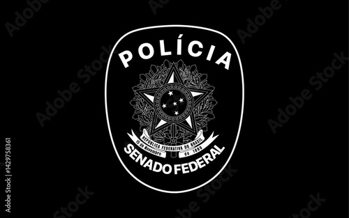 Brasão da Policia do Brasil. Policia do Senado em vetor editável para concurso publico da policia brasileira 