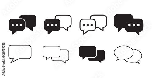 Set of comment speech bubble on white background. Chat message speech bubble icon seet.. victor illustration eps 10.

