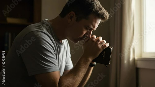 Man Praying, Seeking Solace and Guidance