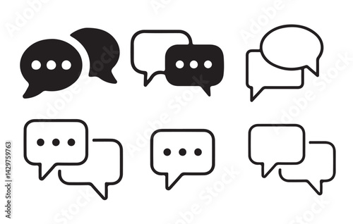 Set of comment speech bubble on white background. Chat message speech bubble icon seet.. victor illustration eps 10.
