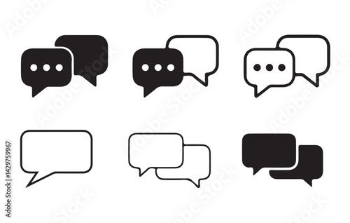 Set of comment speech bubble on white background. Chat message speech bubble icon seet.. victor illustration eps 10.
