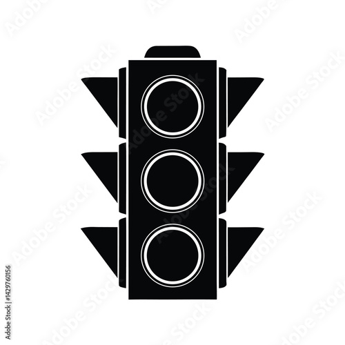 Traffic light icon. Silhouette of a traffic light vector Art & Illustration