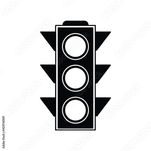 Traffic light icon. Silhouette of a traffic light vector Art & Illustration