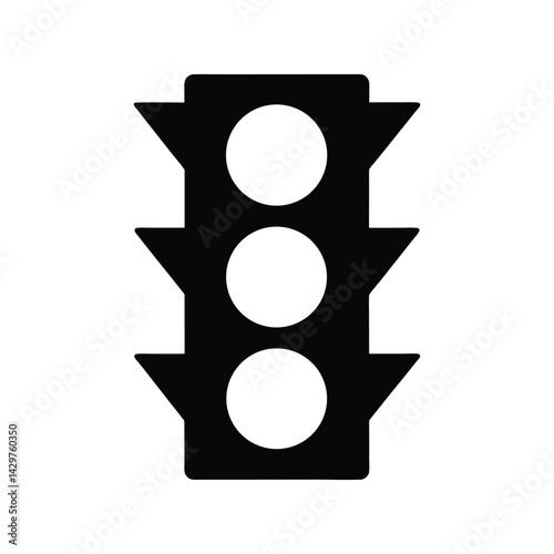 Traffic light icon. Silhouette of a traffic light vector Art & Illustration