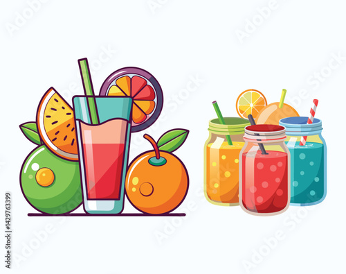   Did Someone Call For An Extra Shot Of Vitamins? Fruit Juice, Healthy drink: beet juice on rustic  Vector design