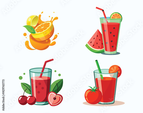   Did Someone Call For An Extra Shot Of Vitamins? Fruit Juice, Healthy drink: beet juice on rustic  Vector design