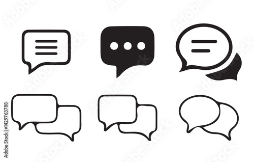 Set of comment speech bubble on white background. Chat message speech bubble icon seet.. victor illustration eps 10.
