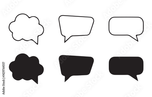 Set of comment speech bubble on white background. Chat message speech bubble icon seet.. victor illustration eps 10.
