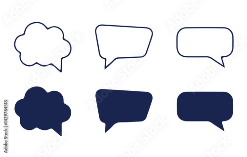 Set of comment speech bubble on white background. Chat message speech bubble icon seet.. victor illustration eps 10.
