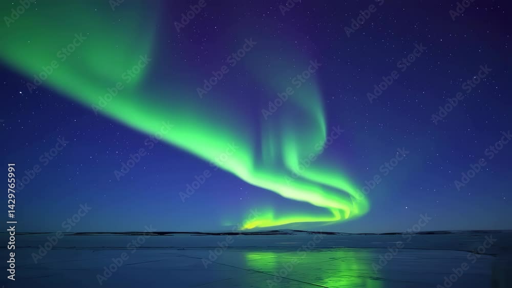 beautiful night sky with aurora borealis