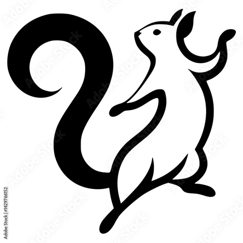 Silhouette of a dancing squirrel