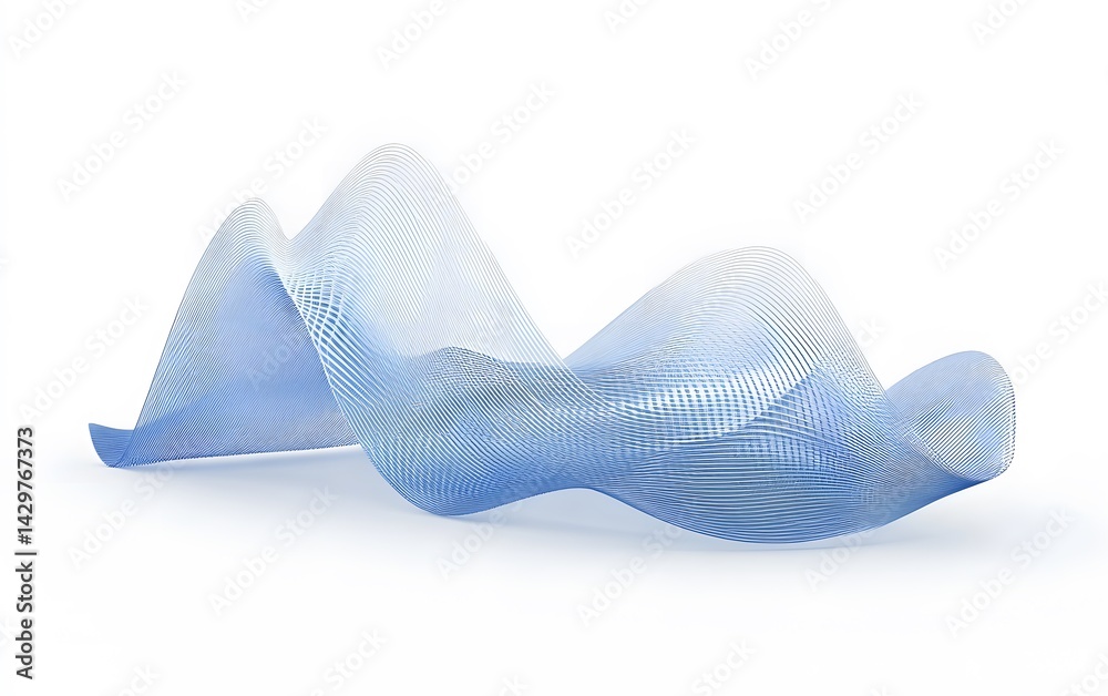 Abstract Blue Wave Lines Digital Art Background Abstract Blue Wave Lines Digital Art Background