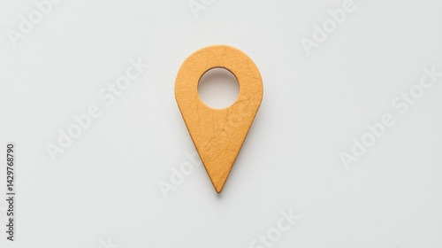 Free Download A simple, stylized orange location marker made of textured material, featuring a circular cutout at the top. - GFXLoad