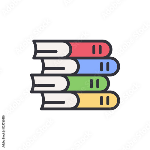 Catalog colored icons, minimalist vector illustration ,simple transparent graphic element .Isolated on white background