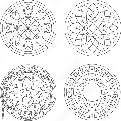 silhouette design vector illustration sketch decoration rosette mandala icon background pattern art ornament classic vintage modern abstract 