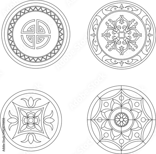 silhouette design vector illustration sketch decoration rosette mandala icon background pattern art ornament classic vintage modern abstract 