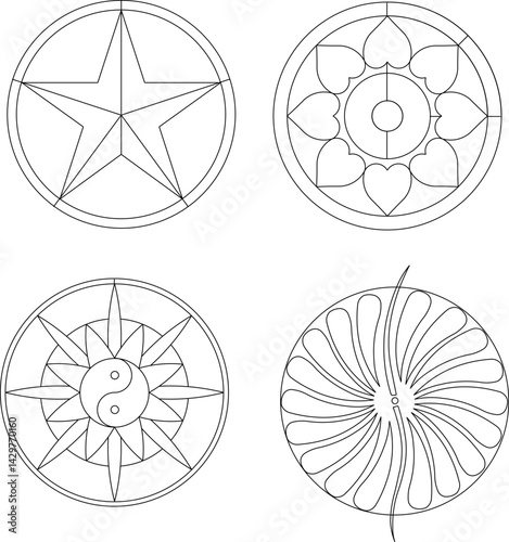 silhouette design vector illustration sketch decoration rosette mandala icon background pattern art ornament classic vintage modern abstract 