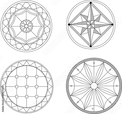 silhouette design vector illustration sketch decoration rosette mandala icon background pattern art ornament classic vintage modern abstract