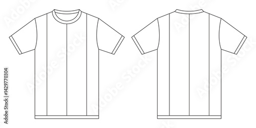 T-shirt jersey template mockup outline isolated sport background clothing tee kit flat