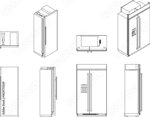 silhouette design vector illustration sketch image Refrigeration for food storage