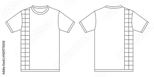 T-shirt jersey template mockup outline isolated sport background clothing tee kit flat