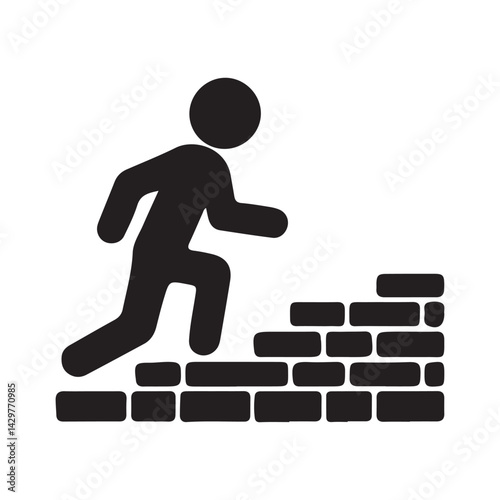 A man is walking up the stairs vector