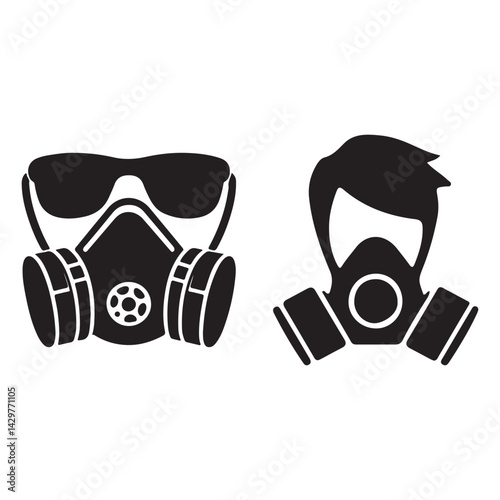gas mask on white background