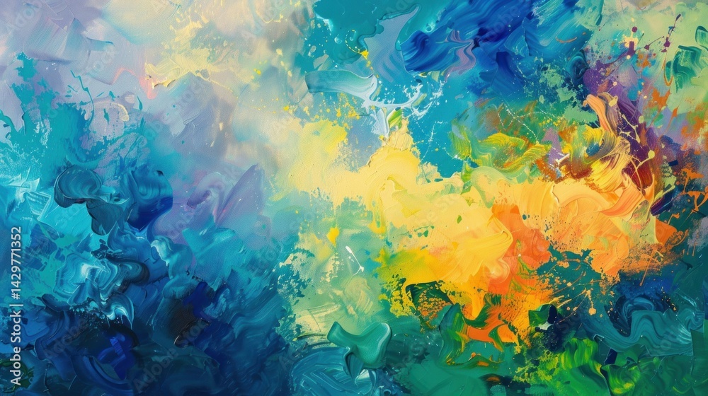 Naklejka premium Colorful abstract aerial painting of nature stock photo --ar 16:9 --raw --v 6 Job ID: d4d59305-bcc9-4ecc-aa42-c2c6c43a95aa