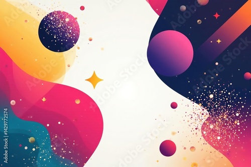 Geometric abstract shapes, bold lines, modern minimalist style , print, vibrant, simple