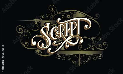 SCRIPT lettering custom style design