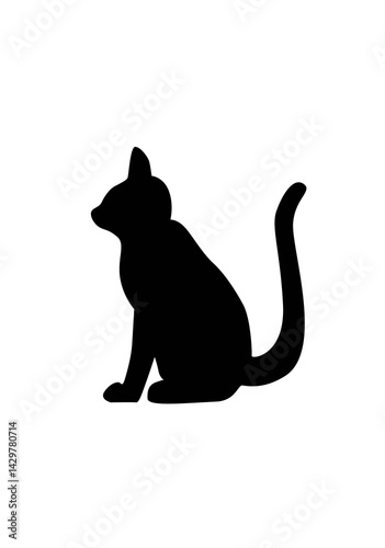 Portrait of a beautiful cat black icon ilustracion animal canina 