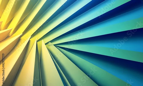 Wallpaper Mural Abstract Geometric Background with Blue Green and Yellow Stripes Decorative Design Element Minimalist Style Backdrop for Modern Art Artistic Concept Torontodigital.ca