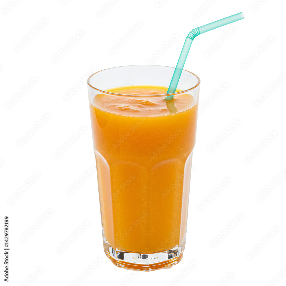 透明背景のグラスに入ったオレンジ色のジュース ストロー付き 爽やかでフレッシュな飲み物 背景透過 透明背景のグラスに入ったオレンジ色のジュース ストロー付き 爽やかでフレッシュな飲み物 背景透過