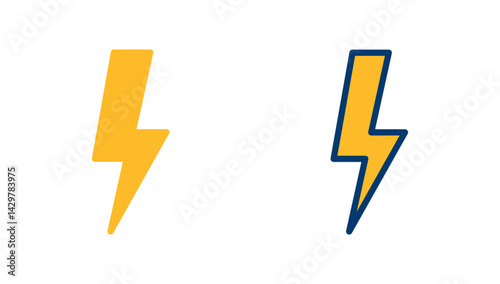 Lightning icon vector isolated on white background. Bolt icon vector. Energy and thunder electric icon