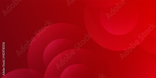 Dynamic red abstract background with layered circular shapes and smooth gradients. Powerful and modern design ideal for marketing, promotions, and branding.