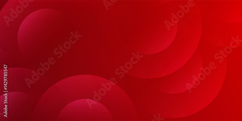 Dynamic red abstract background with layered circular shapes and smooth gradients. Vector EPS 10