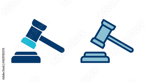 Gavel icon vector isolated on white background. Hammer icon vector. Judge Gavel Auction Icon Vector. Bid
