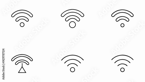 different black wifi icon set  wireless internet s.eps