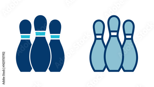 Bowling game Pin Icon vector isolated on white background. Bowling icon, ball and pin