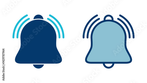 Bell Icon vector isolated on white background. Notification symbol. Bell vector icon