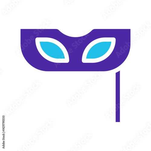 Stylish Blue Carnival Mask Illustration Design