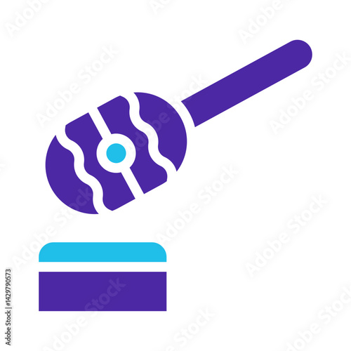 Honey Dipper with Container, Honeycomb Design Icon
